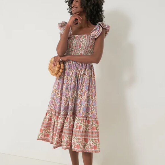 Mille Olympia Smocked Midi Dress in Avignon Floral - Picture 5 of 12